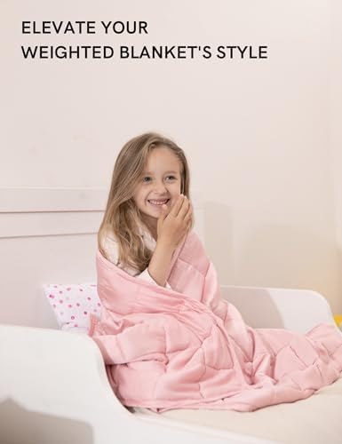 YnM Exclusive Cooling Duvet Cover for Weighted Blankets with 16 Strings (Pink Rose, 60"x80") - Image 5