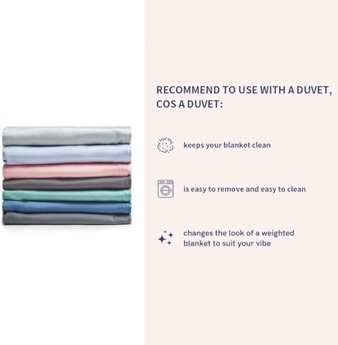 YnM 12lbs Weighted Blanket for Adults, Cotton Heavy Bed Throw Blanket with Cooling Glass Beads for All Season Use, Ideal for One Person of 110lbs (60x80 Inches, Queen Bed, Fuchsia Purple) - Image 7