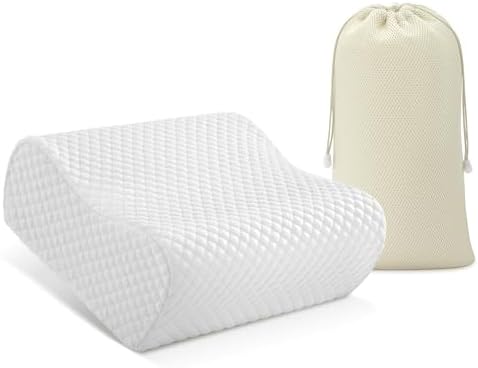 AM AEROMAX Travel Contour Memory Foam Pillow for Neck Pain Relief, White by AMAEROMAX