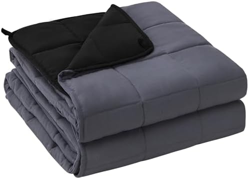 yescool Weighted Blanket for Adults (30 lbs, 88” x 104”, Grey& Black) Cooling Heavy Blanket for Sleeping Perfect for 290-310 lbs, King Size Breathable Blanket with Premium Glass Bead by yescool