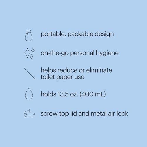 Brondell GoSpa Travel Bidet GS-70 – Portable Peri Bottle for Postpartum & Perineal Care, 400ml Handheld Bidet with Angled Nozzle, Collapsible Design, Nozzle Storage & Travel Bag, Amaranthine - Image 3