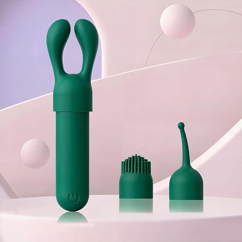 CHARMING 4-in-1 Handheld Massager, Mini Rechargeable Vibration Massager Wand for Body, Waterproof Personal Massager Tool for Muscle Relaxation (Peacock Blue) by CHARMING