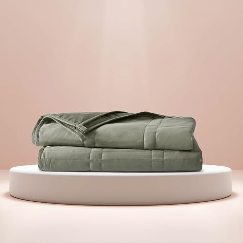 Baloo Weighted Blanket for Adults 20 lb Full/Queen (Moss, 80"x87") by Baloo