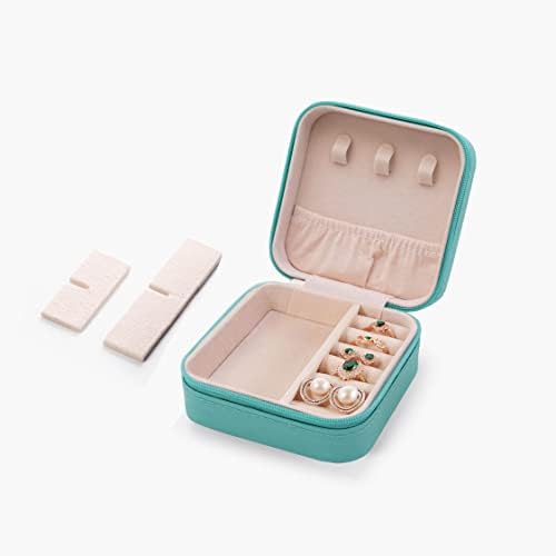 ZPROW Travel Jewelry Case, Mini Portable Jewelry Travel Boxes, Small Jewelry Organizer for Rings, Earrings, Pendants, Watches, Necklaces, Lipsticks Organizer Storage Holder Case (Cyan Blue) - Image 4