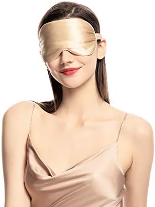 Mulberry Natural Silk Sleep Mask for Women & Men with Elastic Strap, Super Soft Sleeping Eye Mask, Size M, (Champagne) - Image 5