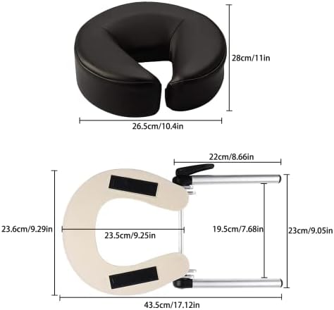 Massage Headrest - Aluminum Adjustable U-Shaped Pillow for Bed & Face Cradle - Beauty Spa Equipment - Image 3