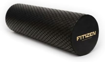 Foam Roller for Muscle Massage, Stiff Back Pain Relief, Physical Therapy, Deep Tissue, Exercise Equipment for Home Gym, Stress, Yoga, Pilates for the Fit Citizen (Black, Mini 12 x 4 Inches) by FITIZEN