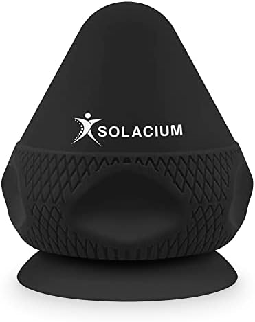 Solacium Mountable Massage Therapy Tool - Multi-Surface Suction Cup Wall Massage Tool for Sore Muscles, Myofascial Release, Stress Relief, Trigger Point and Deep Tissue Massage (Black) by Solacium