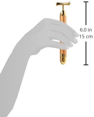 Beauty Bar 24k Golden Pulse Facial Massager, T-Shape Electric Sign Face Massage Tools for Sensitive Skin Face Pull Tight Firming Lift - Image 6