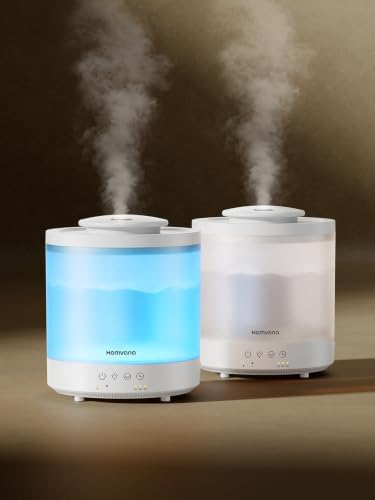 Homvana Humidifiers for Bedroom, Large Room, 1.5L Top-Fill, 2 Packs by Homvana