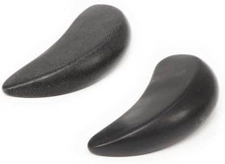 Master Massage 2-Piece Large Waning Moon Crescent Massage Stone Set – Arc Curved Hot Stones for Deep Tissue Therapy, Gua-Sha & Pressure Point Massage – Black Basalt Rock Tool Pack - Image 2