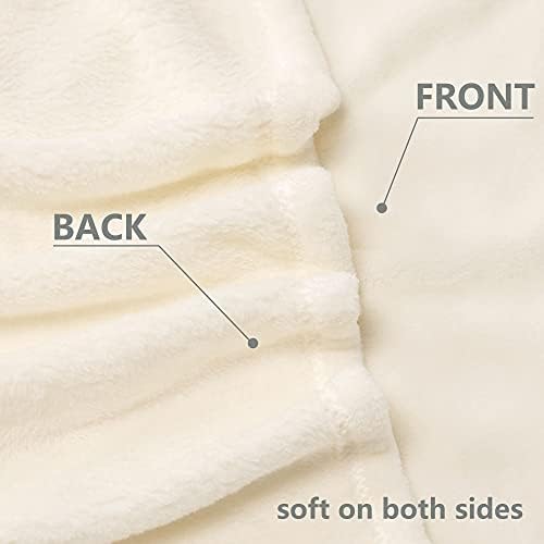 NANPIPER Fleece Blankets, Super Soft Flannel Fuzzy Blanket for Bed Couch, Luxury Cozy Plush Microfiber Blanket-Twin Size,Ivory White - Image 3