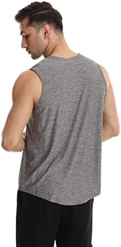 Different Touch Men’s 2 Pack Active Gym Workout Sleeveless Shirts Quick Dry Crew Neck Muscle Tank Top - Image 7