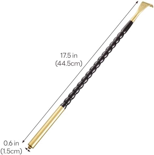 Tomorotec Back Scratcher Massager, Ebony Wood Brass Head Itch Relief 17.5" - Image 6