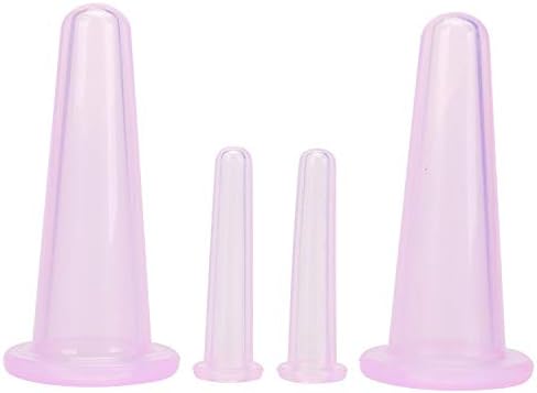 BWESOO 4Pcs Massage Cupping Set Silicone Mini Facial Cups Face Massager Helper Skin Care Neck Back Eyes Massaging Cup Safe to Use, Don't Worry About Burns Health Care Products (Purple) by BWESOO