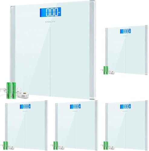 Etekcity Digital Electric Bathroom Scale for Body Weight, 400 lbs, White, ‎11.8 x 11.8 inches (Pack of 5) by Etekcity