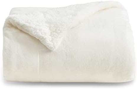 Bedsure GentleSoft Sherpa Fleece Twin Size Blanket for Couch, Non-Heated, Thick and Warm Throw for Women and Men, Soft Fuzzy Plush Twin Blanket for Spring, Cream, 60x80 Inches by Unknown