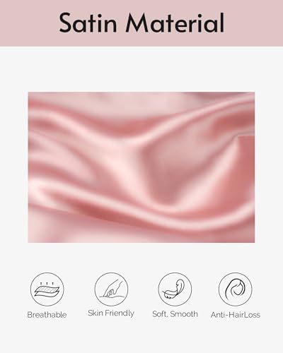 Yanideer Travel Elastic Band Satin Pillowcase for Hair & Skin, Cooling Satin Pillow Cover for Hotel - Image 3