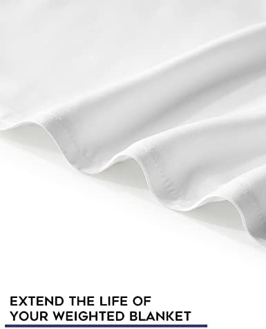 YnM Exclusive Cooling Duvet Cover for Weighted Blankets with 16 Strings (White, 48"x72") - Image 4