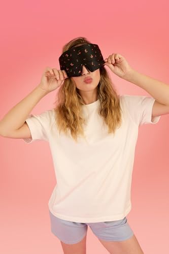 Glow People Silk Sleep Mask – 100% Mulberry Silk Eye Mask for Sleeping, Total Blackout, Cloud-Soft and Adjustable for Beauty Sleep and Travel - Black Rose - Image 4