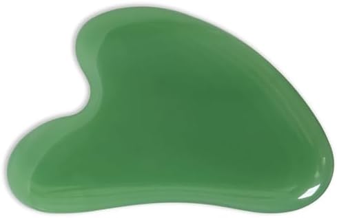 Gua Sha Jade Stone Gua Sha Massage Tool, Guasha Tool for Face and Body Skin Massage. Tools for SPA Acupuncture, Pink Stone for Body Face Neck and Eye, Skin Care Gift for Woman (deep Green) by YAMHOHO