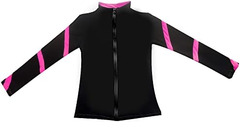 LIUHUO Girls Ice Skating Jackets Women Stripes Training Practice Figure Skating Tops Costs Fleece - Image 5