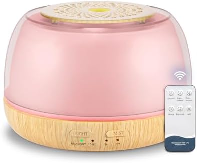 Marchred 300ml Essential Oil Diffuser with Remote Control, 7-Color LED Lights, 4 Timer Modes, Quiet Ultrasonic Aromatherapy for Home, Office, Room, Small & Stylish Design by Marchred