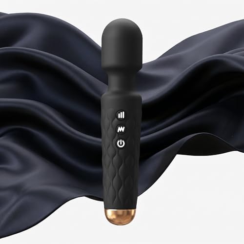 Personal Massager - 4H Max Runtime & Ultra-Quiet - Waterproof - 20 Modes 8 Speeds for Deep Tissue Back Massage, Post-Workout Recovery and Neck Muscle Relaxation(Black) by Kamileo