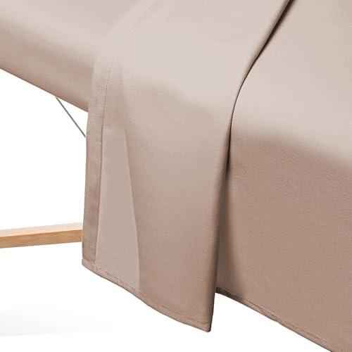 Saloniture 3-Piece Microfiber Massage Table Sheet Set - Premium Facial Bed Cover - Includes Flat and Fitted Sheets with Face Cradle Cover - Sand Brown - Image 4