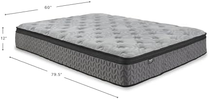 Signature Design by Ashley 12 Inch Medium Firm Hybrid Mattress Queen, Gray - Image 2
