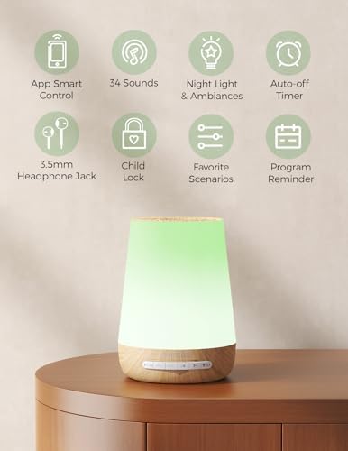 Momcozy Smart Baby White Noise Sound Machine with App Control & Night Light - Image 2
