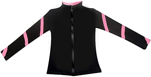 LIUHUO Girls Ice Skating Jackets Women Stripes Training Practice Figure Skating Tops Costs Fleece - Image 3
