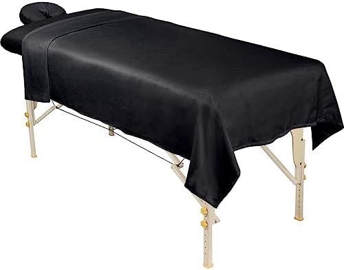 ForPro Premium Flannel 3-Piece Massage Sheet Set, Black - Image 2
