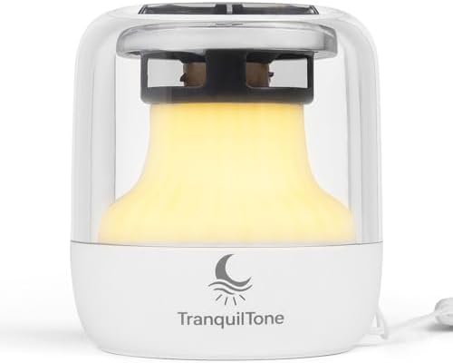 Mini White Noise Machine for Baby, Kids & Adults – 15 Calming Sounds, Soft Night Light, USB-C Rechargeable, Timer – Portable Travel Sound Machine by TranquilTone