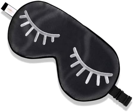 ZIMASILK 100% Natural Silk Sleep Mask Blindfold,Adjustable Super-Smooth Soft Eye Mask for Sleep with Bag(Eyelashes) by ZIMASILK