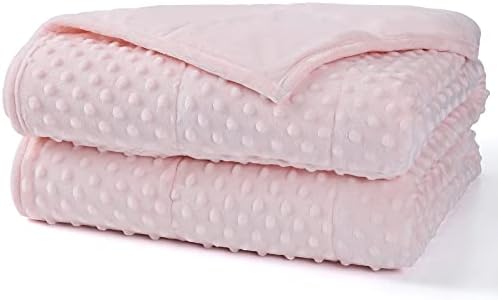 Alomidds Weighted Blanket, Luxury Velvet Weighted Blankets,Warm and Breathable Soft and Comfort Minky, Cute Heavy Blanket with Premium Glass Beads (36"x48" 5LBS, Pink) by Alomidds