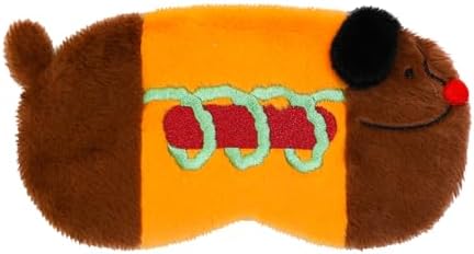 PERFECTSIGHT Sleep Eye Masks, Cute Sleep Eye Cover Lightweight Adjustable Eyeshade Mask Cover for Women Men Sleep Travel Nap, Hotdog Dachshund by PERFECTSIGHT