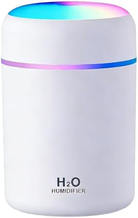Portable Colorful Cool Mini Humidifier, USB Personal Desktop Humidifier,. Perfect for Bedroom, Office & Car(300ml, White) by Unknown