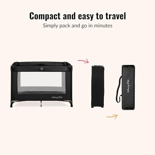 Dream On Me Nest Portable Playard, Lightweight, Foldable, Carry Bag, Black - Image 4