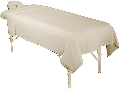 ForPro Premium Flannel 3-Piece Massage Sheet Set, Natural - Image 3