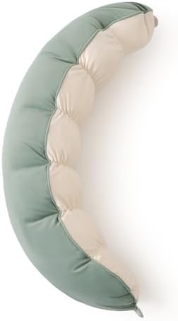 Peallow(Pat. Pend) – Long Round Body Pillow for Adults, Bolster Pillow for Sleeping, Soft and Supportive Pillow for Sleeping & Lumbar Support (Green-White, 39") by Ailuteie
