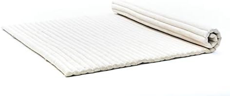 Leewadee - Foldable Floor Mattress - Japanese Roll Up Futon -Trifold Tatami Mat- Guest Floor Bed - Camping Mattress - Thai Massage Mat, Kapok Filled, 75 x 57 inches, Ecru by Leewadee