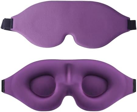 Sleep Mask for Women Men Comfortable Blockout Soft 3D Padded Eye Mask for Sleeping Side Sleeper Friendly Purple by Unknown