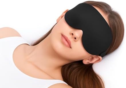 3D Comfortable Sleep Mask, Black, Ultra Soft Light Blocking Eye Cover for Men and Women, Eyelash Friendly Design - Image 5
