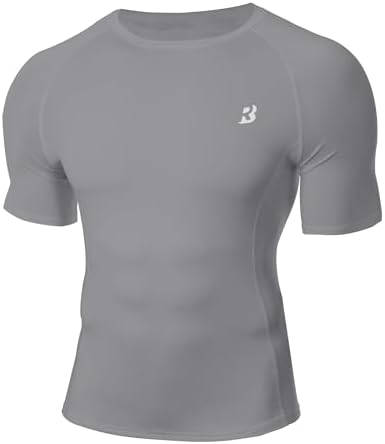 Roadbox Compression Shirt Men Short Sleeve, Cool Dry Base Layer Athletic Undershirts, Workout T-Shirt for Sports Gym Running by Roadbox