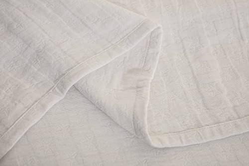Sterling Creek Dawson Star Muslin Cotton Blanket Three Layers Lightweight Breathable Gauzy Blanket for Adults, All Season (Throw, White) - Image 3