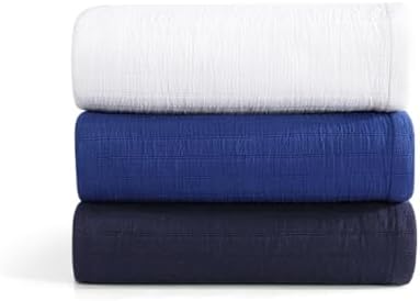 Tommy Hilfiger - King Cotton Blanket, Woven Channel Stitched Bedding, Medium Weight Soft Blanket, Anti-Pilling & Fade Resistant, Ideal for Layering, Oeko-TEX Certified (Blue) - Image 7