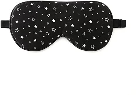 Tim & Tina 100% Silk Sleep Mask Comfortable,Super Soft Blindfold Eye mask Block Light for Sleeping,Shift Work,Naps,Travel,Yoga with Adjustable Strap (Silvery Stars) by TimTina