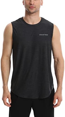 Different Touch Men’s 2 Pack Active Gym Workout Sleeveless Shirts Quick Dry Crew Neck Muscle Tank Top - Image 2