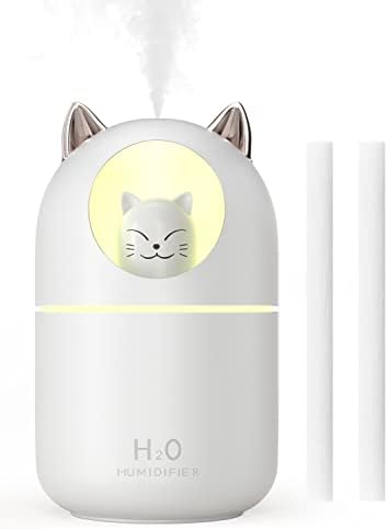 Cool Mist Humidifier,300ml Mini Humidifiers with Night Light,Waterless Auto-Off Air Humidifier,20dB Quiet Humidifiers for Bedroom,Car, Plant for Girl Boy by NORHOM